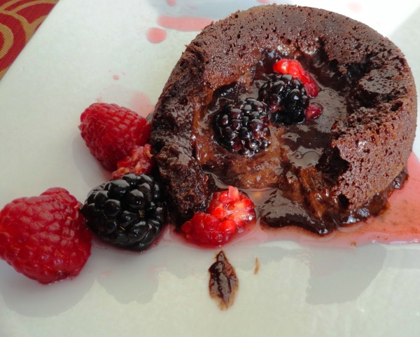 Chocolate Lava Cake with Macerated Berries